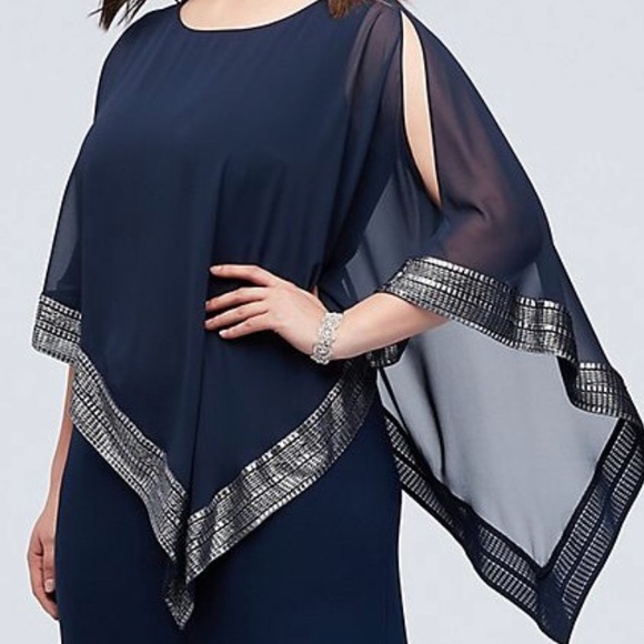 Navy blue floor length dress